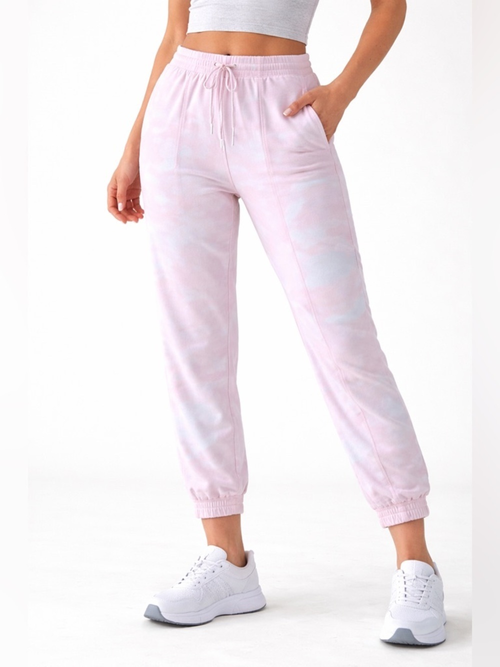 Zac & Rachel Pink Tie-Dye Joggers Size Medium Lounge Pants with Pockets